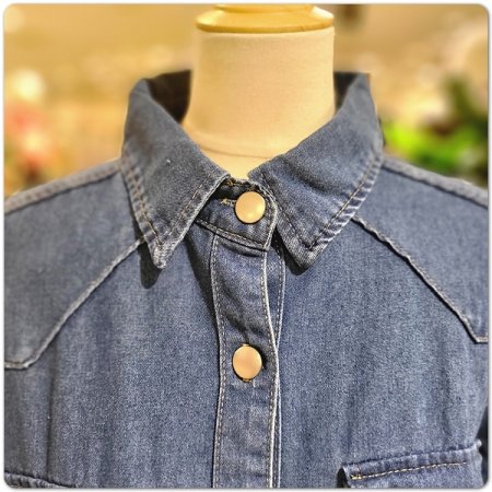 투포켓데님셔츠블라우스