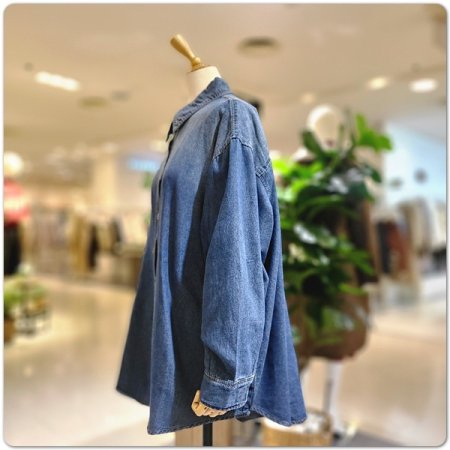 투톤데님블라우스