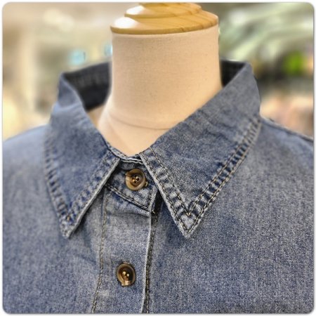 투톤데님블라우스