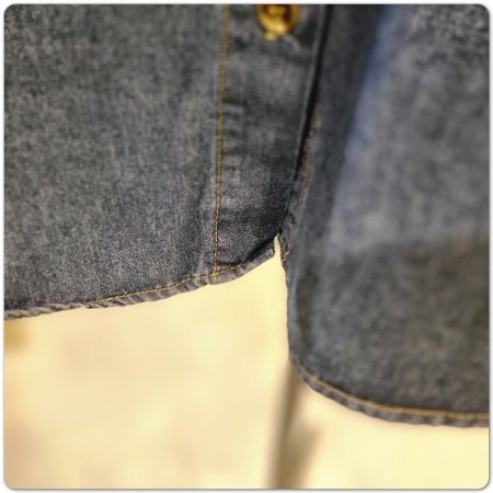 투톤데님블라우스