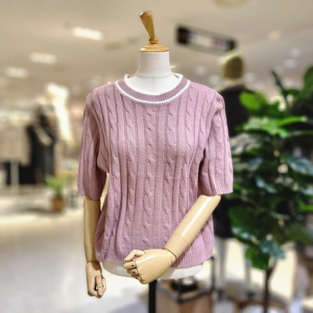 꽈배기짜임반팔니트