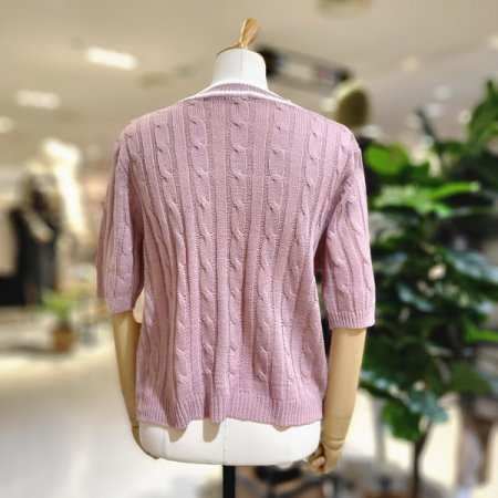 꽈배기짜임반팔니트