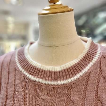 꽈배기짜임반팔니트