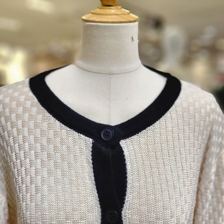 자가드패턴배색봄가디건