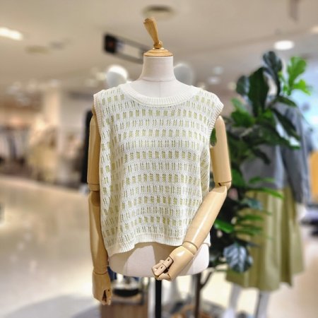 라운드넥패턴니트조끼