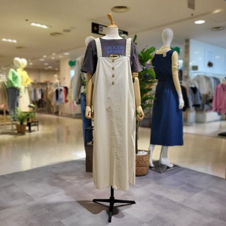 밴딩멜빵면원피스