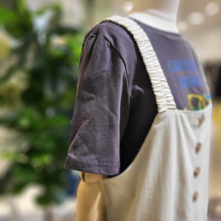 밴딩멜빵면원피스