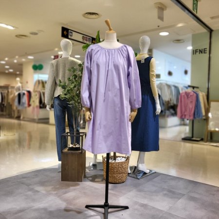 면미디뒷리본박시원피스