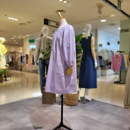 면미디뒷리본박시원피스