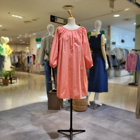 면미디뒷리본박시원피스