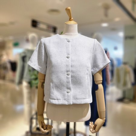 트위드펄반팔자켓