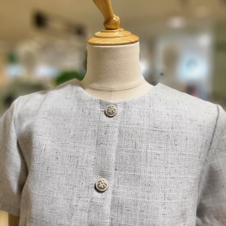 트위드펄반팔자켓