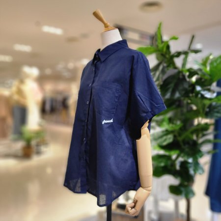 반팔린넨셔츠블라우스