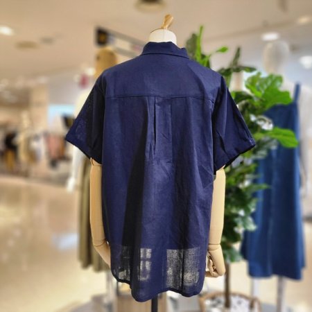 반팔린넨셔츠블라우스