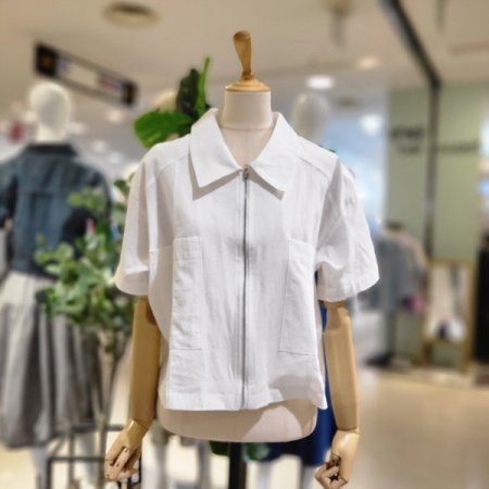 카라넥집업린넨자켓