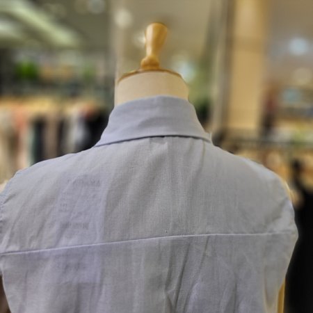 민소매자수리본린넨블라우스