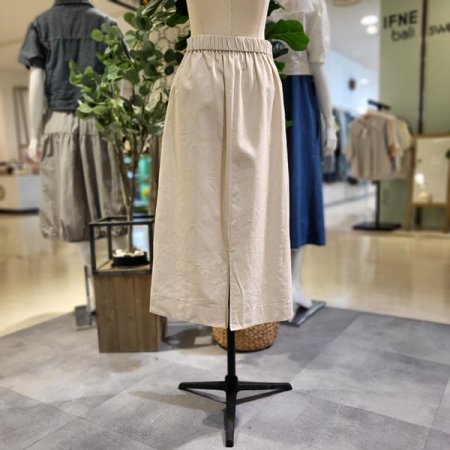 뒷밴딩린넨베이지롱스커트