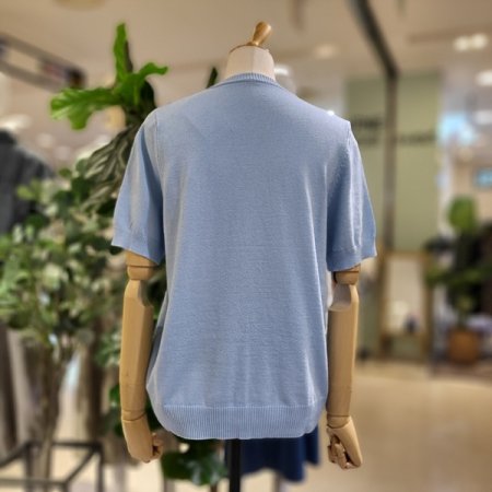 시보리넥하트반팔니트