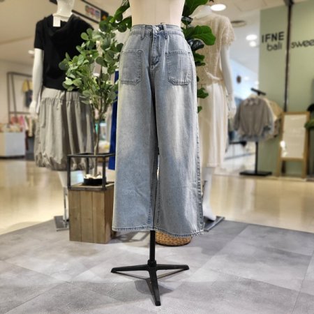 앞포켓9부와이드팬츠