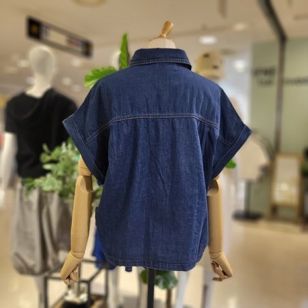 진청칼라넥셔츠블라우스