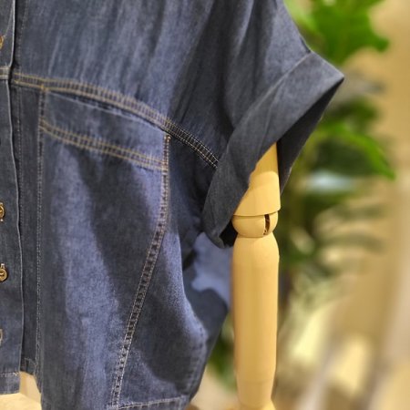 진청칼라넥셔츠블라우스