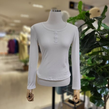 앞단추라운드넥숏이너티