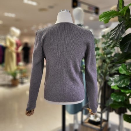 라운드넥집업니트가디건