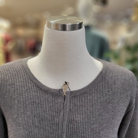 라운드넥집업니트가디건