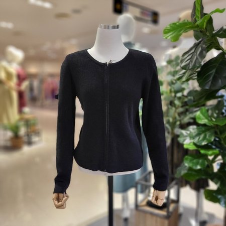 라운드넥집업니트가디건