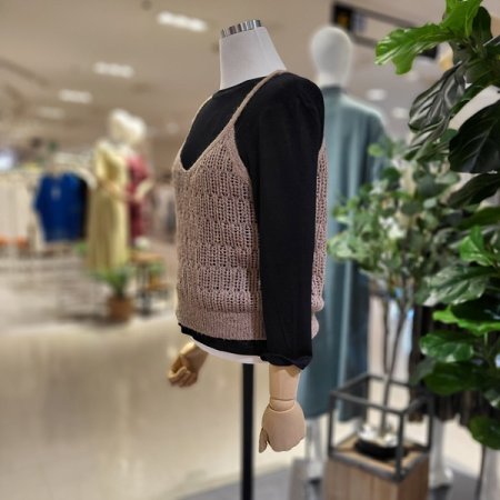 브이넥양털니트뷔스티에