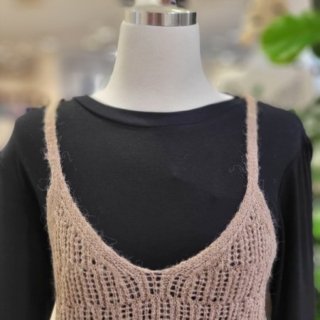 브이넥양털니트뷔스티에