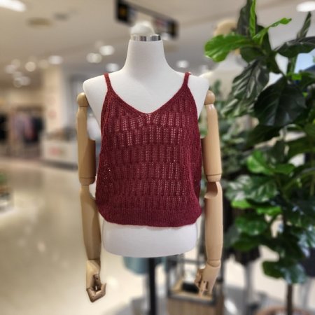 브이넥양털니트뷔스티에