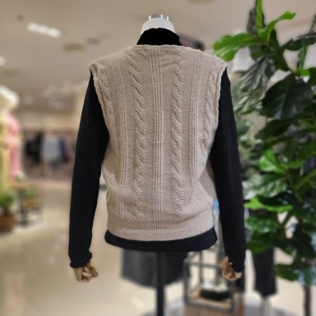 니트단추브이넥크롭조끼