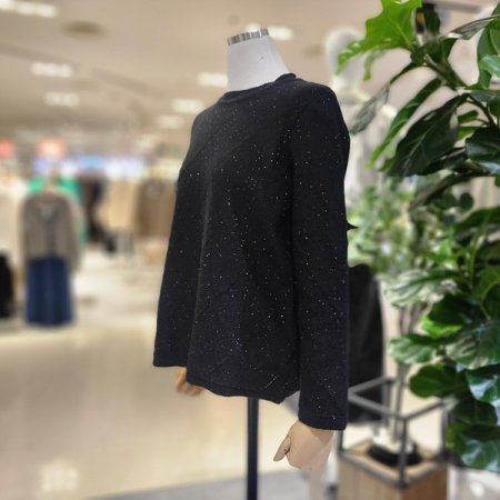 격자패턴라운드넥펄니트