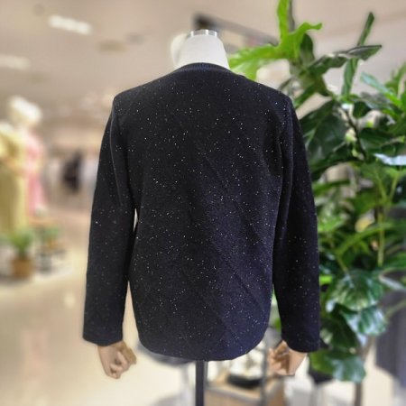 격자패턴라운드넥펄니트