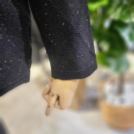 격자패턴라운드넥펄니트