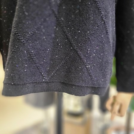 격자패턴라운드넥펄니트