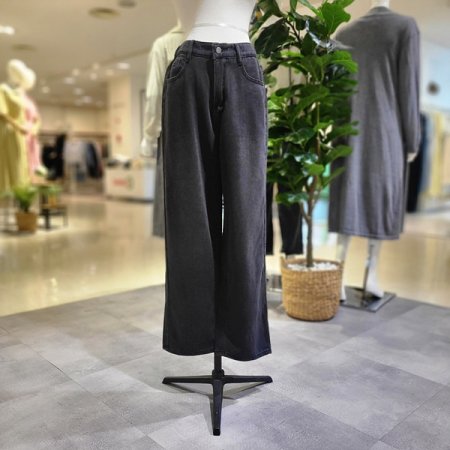 와이드기모블랙진바지