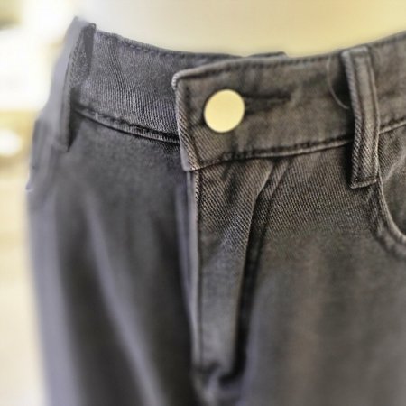 와이드기모블랙진바지