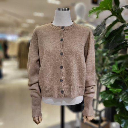 긴팔시보리단추가디건