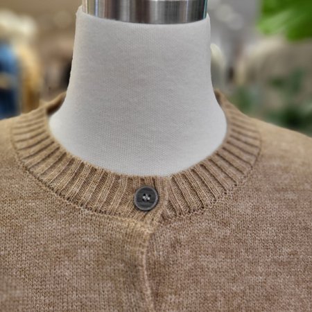 긴팔시보리단추가디건