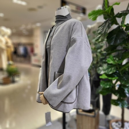 노카라배색캐쥬얼자켓