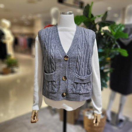 꽈배기짜임숏니트조끼