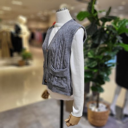 꽈배기짜임숏니트조끼