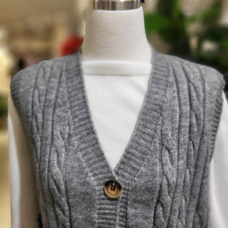 꽈배기짜임숏니트조끼