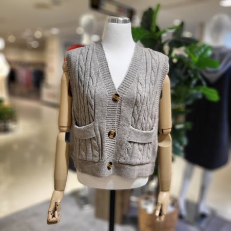 꽈배기짜임숏니트조끼