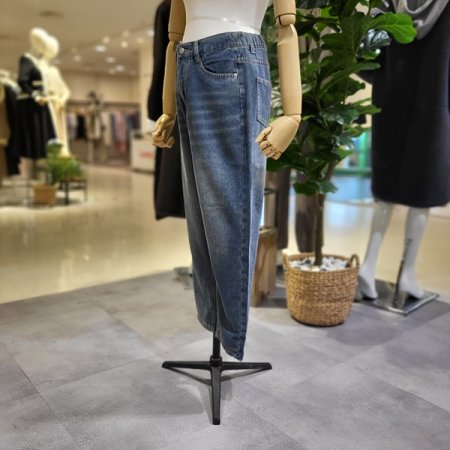 세미배기미디엄블루청바지