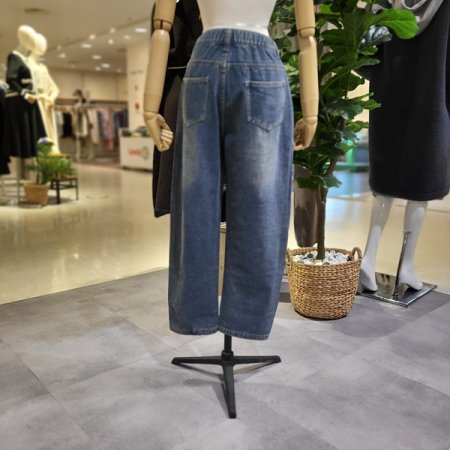 세미배기미디엄블루청바지