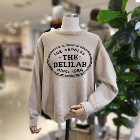 라운드넥레터링긴팔니트티