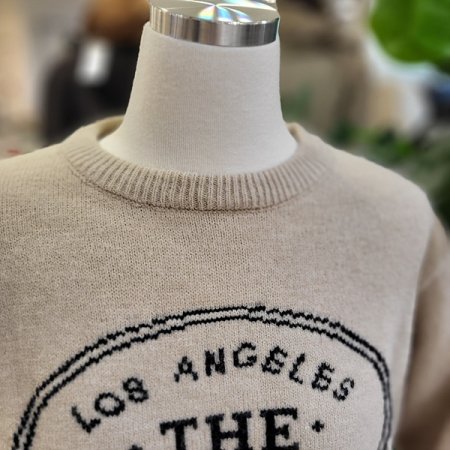 라운드넥레터링긴팔니트티